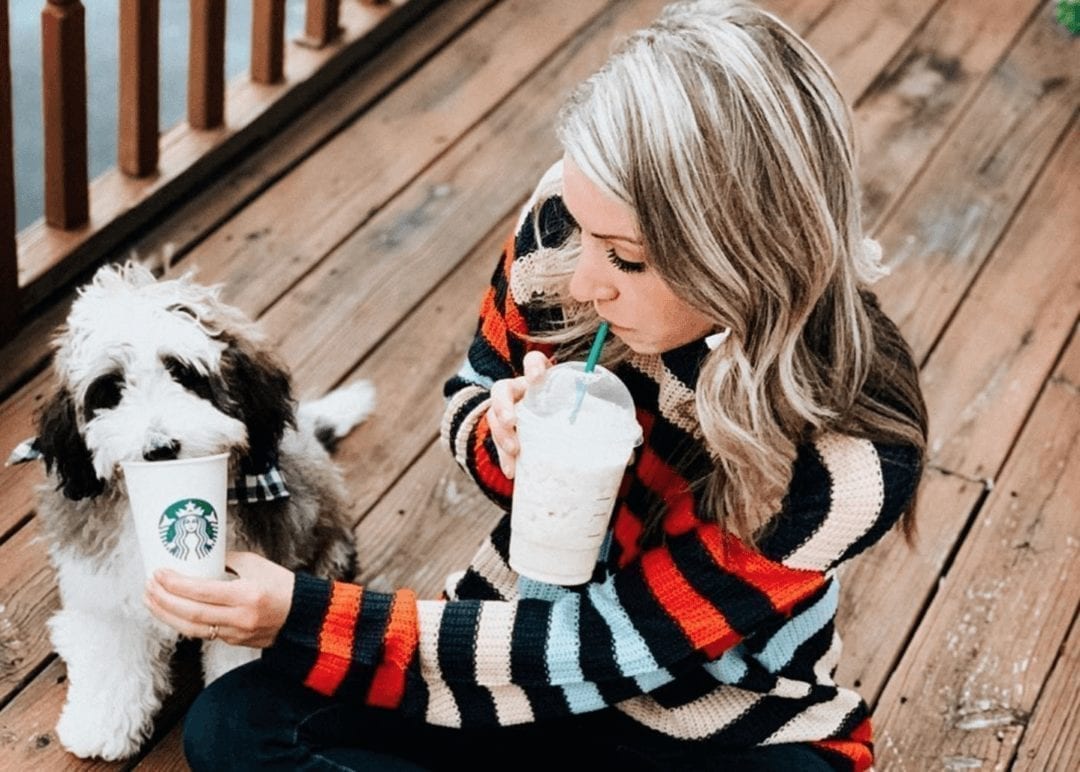 Starbucks chien Katie lever Instagram